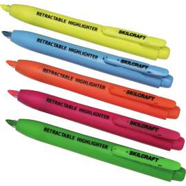 SKILCRAFT Retractable Neon Color Highlighters