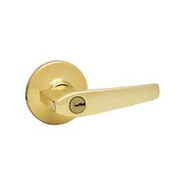 Kwikset 405DL 3 K6 Keyed Entry Lever, Keyed Key, 3 Grade, Metal, Polished Brass