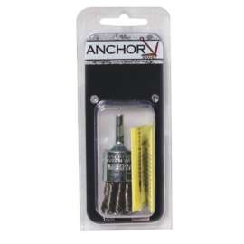 Crimped Wire End Brush, Carbon Steel, 3/4 in x 0.01 in