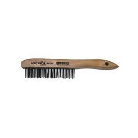 Hand Scratch Brushes, 4 X 16 Rows, Stainless Steel Bristles, Shoe Wood Handle