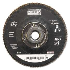 Abrasive High Density Flap Discs, 4 1/2 in Dia, 60 Grit, 5/8-11 Arbor, Type 27