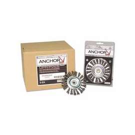 Knot Wheel Brush, 4 in D x 5/8 in W, .014 in Stainless Steel Wire