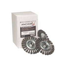 Standard Twist Knot Wheels, 6 in D, 1/2 in Face, 0.23 Stainless Steel Wire