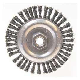 Stringer Bead Wheel Brushes, 5" D x 3/16" W, 0.02" Steel Wire