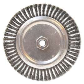 Narrow Face Stringer Bead Wheel Brushes, 7 x 3/16, 0.02 Carbon Steel, 5/8 - 11