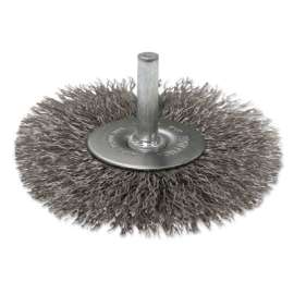 Crimped Wire Wheel Brushes, 3" D, 0.014" Stainless Steel Wire