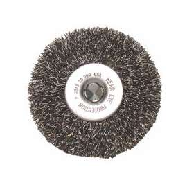 Crimped Wheel Brush, 3 in D, .008 in Carbon Steel Wire