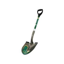 Landscapers Select Shovel, 30 In Fiberglass/Poly Ergonomic D-Grip, Crimped Collar Handle, Lacquered And Tumble
