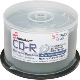 SKILCRAFT 52x Recordable CD-R Spindle Case