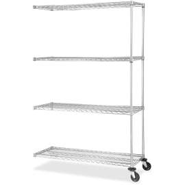 Lorell Chrome Industrial Shelving Add-on Unit