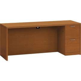 HON 10700 Series Left Pedestal Credenza, 72w x 24d x 29.5h, Natural Maple
