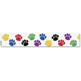 Teacher Created Res. Pawprint Colorful Board Trim
