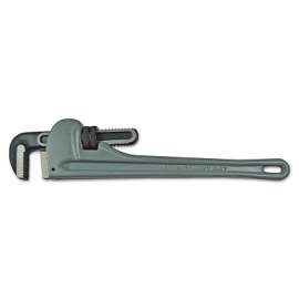 Aluminum Pipe Wrenches, 15 Head Angle, Drop Forged Steel Jaw, 36 in