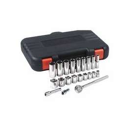 22 Piece Standard and Deep Socket Sets, 3/8 in, 6 Point