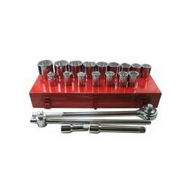 21 Piece Socket Sets, 3/4 in, 12 Point