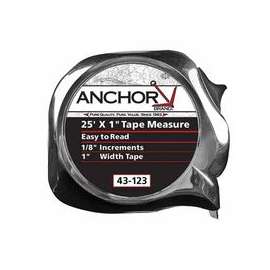 Easy to Read Tape Measures, 1 in x 25 ft, Chrome