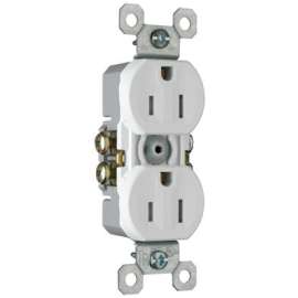 15A WHT DPLX Receptacle