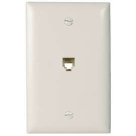 WHT 1G RJ11 Wall Plate