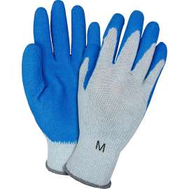 Safety Zone Blue/Gray Latex Coated Knit Gloves