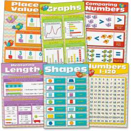 Carson Chevron Math Skills Bulletin Board Set