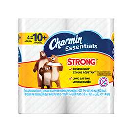 CHARMIN Essentials 96891 Bathroom Tissue, 1-Ply, 300 Roll