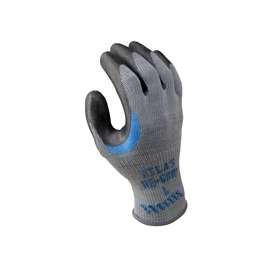 ATLAS 330M-08.RT Ergonomic Work Gloves, M, Reinforced Crotch Thumb, Knit Wrist Cuff, Natural Rubber Coating, Black/Gray