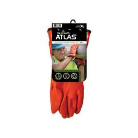 ATLAS 460XL-10.RT Insulated Coated Gloves, XL, 11-13/16 in L, Gauntlet Cuff, PVC Glove, Orange