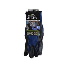 ATLAS 380XL-09.RT Lightweight Coated Gloves, XL, 8-21/32 to 10-15/64 in L, Elastic Cuff, Nitrile Foam Coating