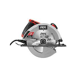 SKIL 5180-01 Circular Saw, 14 A, 7-1/4 in Dia Blade, 5/8 in Arbor, 1.93 in at 45 deg, 2.43 in at 90 deg D Cutting