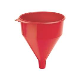 Lubrimatic 75-072 Funnel, 6 qt Capacity, Plastic, Red, 11 in H