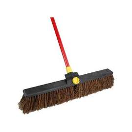 Quickie 00636 Push Broom, 24 in Sweep Face, Palmyra Fiber Bristle, Steel Handle