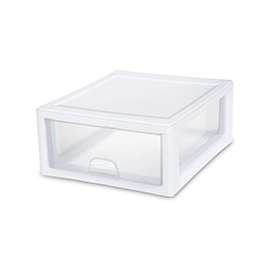 Sterilite 23018006 Stackable Drawer, 16 qt Capacity, 1-Drawer, Plastic, 14-3/8 in OAW, 17 in OAH, 6-7/8 in OAD