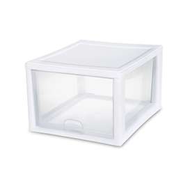 Sterilite 23108004 Stackable Drawer, 27 qt Capacity, 1-Drawer, Plastic, 14-3/8 in OAW, 17 in OAH, 10-1/4 in OAD