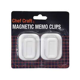 Chef Craft 20942 Magnetic Memo Clips, 1-1/2 in W, White