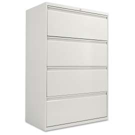 Four-Drawer Lateral File Cabinet, 36w x 18d x 52.5h, Light Gray