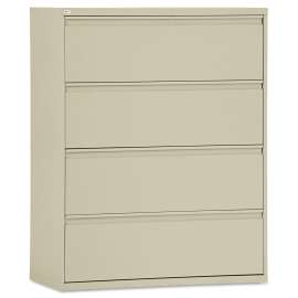Four-Drawer Lateral File Cabinet, 42w x 18d x 52.5h, Putty