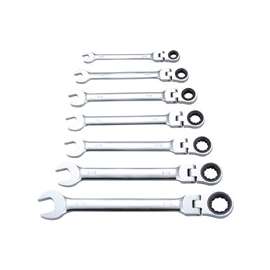 Vulcan FPG7M Wrench Set, 7-Piece, Chrome Vanadium Steel, Mirror Polish, Silver, Specifications: Metric