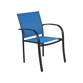 Seasonal Trends Belvedere Sling Dining Chair, Steel Frame, Blue