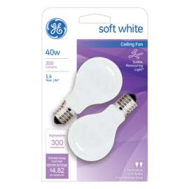 GE2PK WHT Ceil Fan Bulb