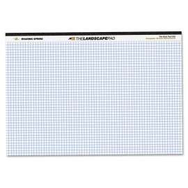 WIDE Landscape Format Writing Pad, 5 sq/in Quadrille Rule, 11 x 9.5, White, 40 Sheets