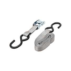 KEEPER 89715-10 Tie-Down, 1 in W, 6 ft L, Polyester, Gray, 400 lb, S-Hook End Fitting