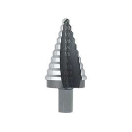 IRWIN Unibit 10235 Step Drill Bit, 1/4 to 1-3/8 in Dia, 3-1/8 in OAL, 1-Flute, 1/2 in Dia Shank, Hex Shank