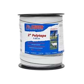 Zareba Fi-Shock PT500W2-FS Polytape, 500 ft L, 2 in W, 14-Strand, Stainless Steel Conductor, White