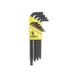 Balldriver L-Wrench Key Sets, 12 per pack, Hex Ball Tip, Inch