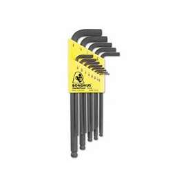 Balldriver L-Wrench Key Sets, 13 per holder, Hex Ball Tip, Inch