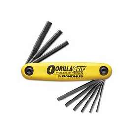 GorillaGrip Fold-Ups, 9 per fold-up, Hex Tip, Inch, 5/64-1/4 in