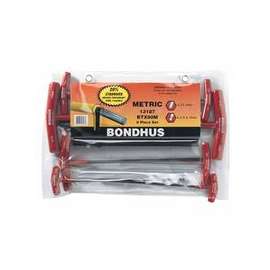 Balldriver T-Handle Hex Key Sets, 8 per pack, Hex Ball Tip, Metric