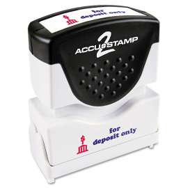 Pre-Inked Shutter Stamp, Red/Blue, FOR DEPOSIT ONLY, 1 5/8 x 1/2