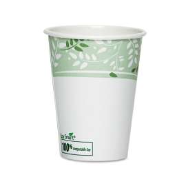 EcoSmart Hot Cups, Paper w/PLA Lining, Viridian, 12oz, 50/Pack