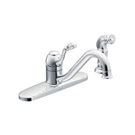 Moen Lindley Series CA87009 Kitchen Faucet, 1.5 gpm, 1-Faucet Handle, Stainless Steel, Chrome Plated, Deck Mounting